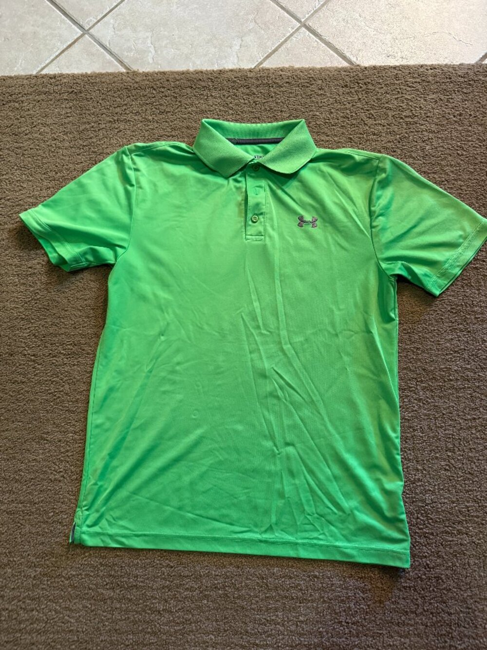 Under Armor Lime Green Polo Medium